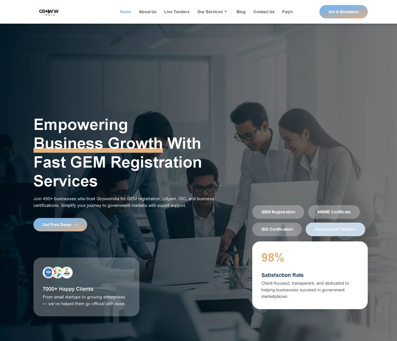 GrowwIndia.org – Government Vendor & MSME Registration Platform - Creative project by Praveen Kumar